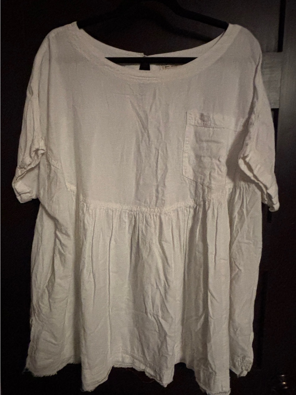 We The Free White Peplum Pocket Tunic Small